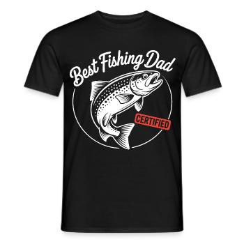 Best Fishing Dad Zertifiziert - Männer T-Shirt - Schwarz - Vorne - AI Model Male 178 light (178cm)