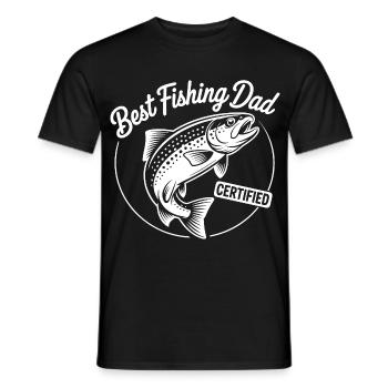 Bester Angler Papa Zertifiziert - Männer T-Shirt - Schwarz - Vorne - AI Model Male 178 light (178cm)