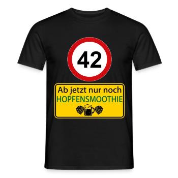 42 Ab jetzt nur noch Hopfensmoothie - Männer T-Shirt - Schwarz - Vorne - AI Model Male 178 light (178cm)