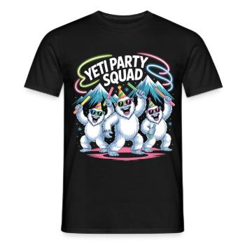 Yeti Party Squad – Funny Winter Party Shirt - Men's T-Shirt - black - Front - AI Model Male 178 light (178cm)