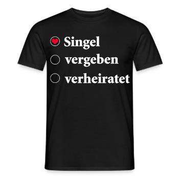 Relationship Status Selection Single with Heart Symbol - Men's T-Shirt - black - Front - AI Model Male 178 light (178cm)