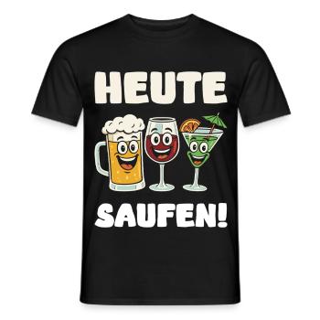 Saufshirt - Männer T-Shirt - Schwarz - Vorne - AI Model Male 178 light (178cm)