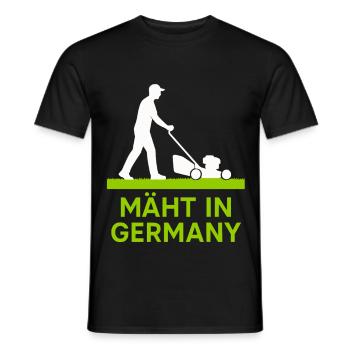 Mäht in Germany Rasenmäher  - Männer T-Shirt - Schwarz - Vorne - AI Model Male 178 light (178cm)