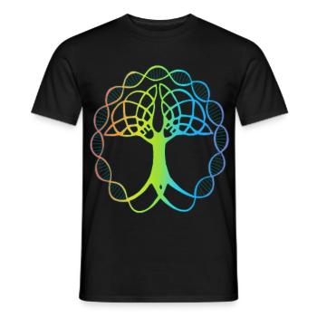 Strange multicolored tree - Men's T-Shirt - black - Front - AI Model Male 178 light (178cm)