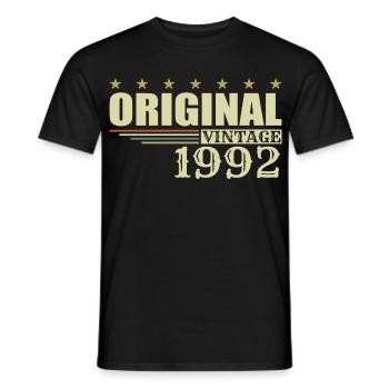 1992 Birthday 1992 - Men's T-Shirt - black - Front - AI Model Male 178 light (178cm)