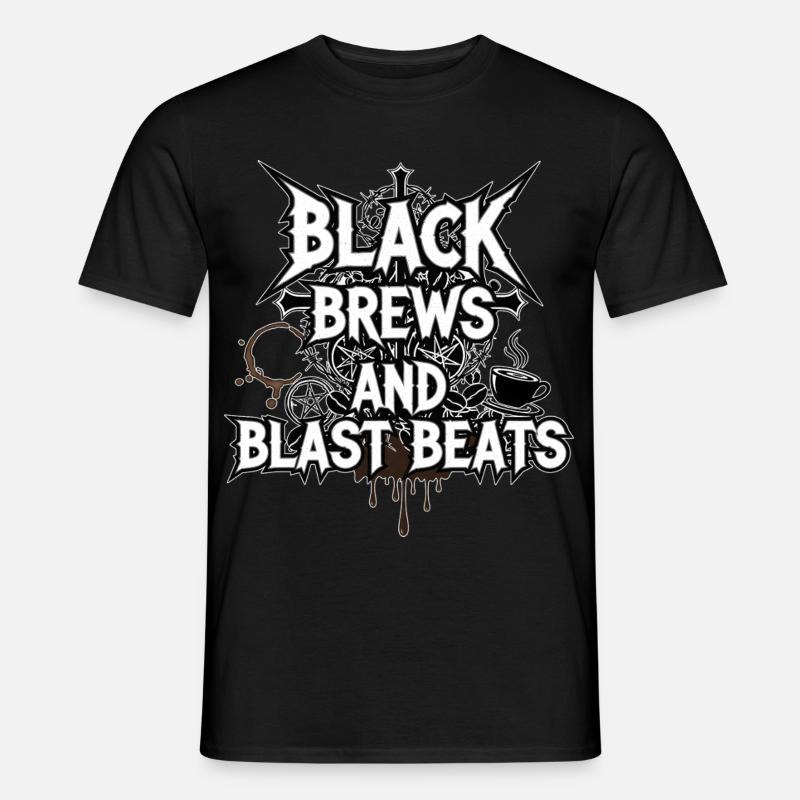 Black Brews and Blast Beats - Männer T-Shirt - Schwarz