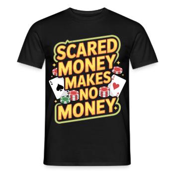 Makes No Money Gambling Casino Gambler - Men's T-Shirt - black - Front - AI Model Male 178 light (178cm)