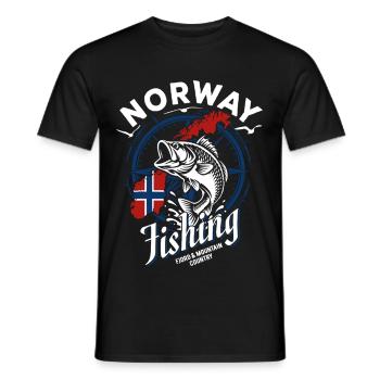Norway Fishing Tour - Angler Geschenk - Männer T-Shirt - Schwarz - Vorne - AI Model Male 178 light (178cm)