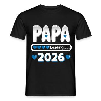 2026 Papa Loading – Cadeau pour le futur père - T-shirt homme - noir - Devant - AI Model Male 178 light (178cm)