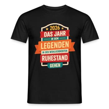 2026 Legend Retirement Retiree Pensioner Gift - Men's T-Shirt - black - Front - AI Model Male 178 light (178cm)