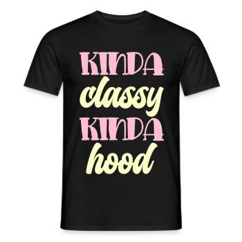 Kinda classy kinda hood Typography - Men's T-Shirt - black - Front - AI Model Male 178 light (178cm)