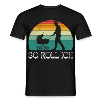 Bald Papa SO ROLL ICH LUSTIG - Männer T-Shirt - Schwarz - Vorne - AI Model Male 178 light (178cm)