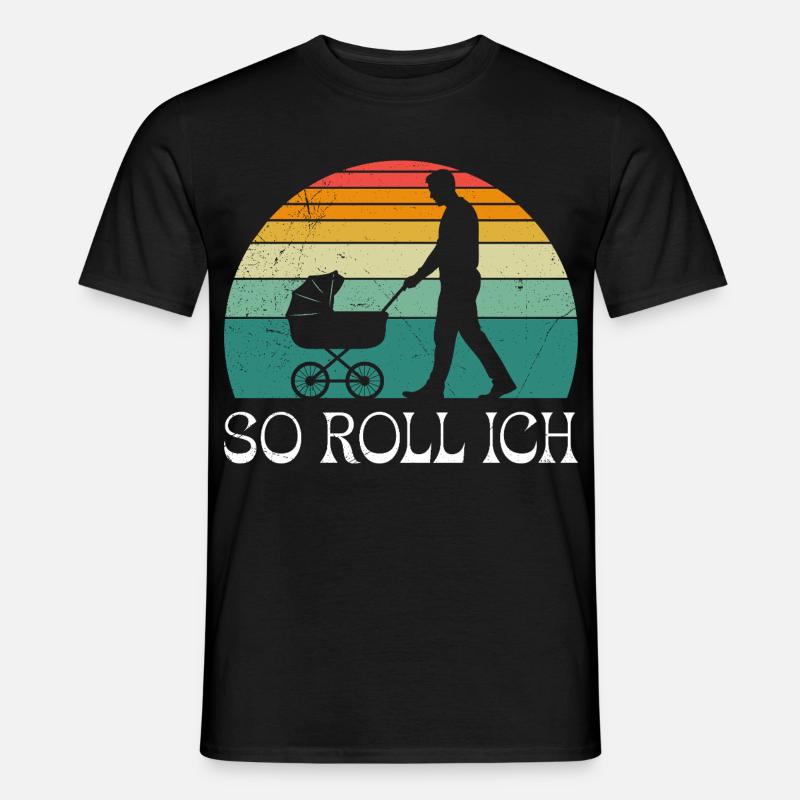 Soon dad SO I ROLL MERRILY - Men's T-Shirt - black