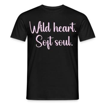 Wildes Herz Sanfte Seele - Männer T-Shirt - Schwarz - Vorne - AI Model Male 178 light (178cm)