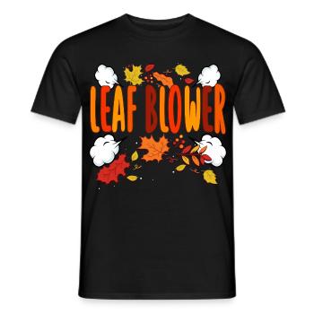 Leaf Blower Autumn Tee - Men's T-Shirt - black - Front - AI Model Male 178 light (178cm)