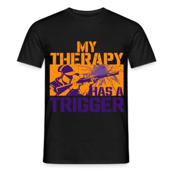 Tir au pigeon d’argile Tir sur cible - T-shirt homme - noir - Devant - AI Model Male 178 light (178cm)