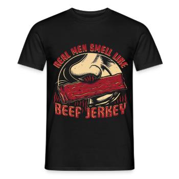 Beef Jerky Dried Meat Biltong Pemmican - Men's T-Shirt - black - Front - AI Model Male 178 light (178cm)