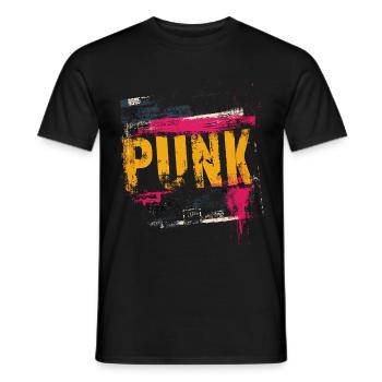 Punkrock - Männer T-Shirt - Schwarz - Vorne - AI Model Male 178 light (178cm)