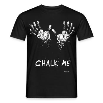 Handabdruck Chalk Me Daddy - Boulder/ Kletter soft - Männer T-Shirt - Schwarz - Vorne - AI Model Male 178 light (178cm)