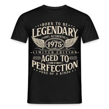 Legendary Since 1975 Vintage Birthday Gift - Men's T-Shirt - black - Front - AI Model Male 178 light (178cm)