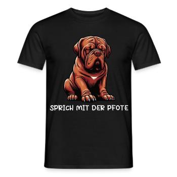 Parler avec la patte Bordeaux mastiff Bordeaux - T-shirt homme - noir - Devant - AI Model Male 178 light (178cm)