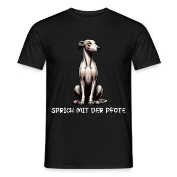 Sprich mit der Pfote Whippet Windhund Whippets  - Männer T-Shirt - Schwarz - Vorne - AI Model Male 178 light (178cm)