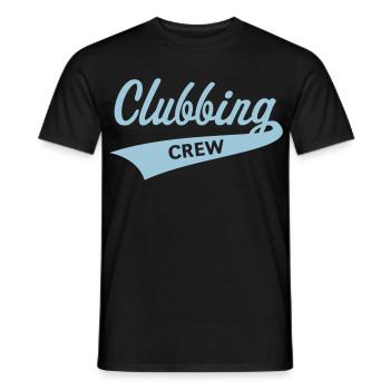 Clubbing crew (Fête / Célébrations / Danse / Bleu ciel) - T-shirt homme - noir - Devant - AI Model Male 178 light (178cm)