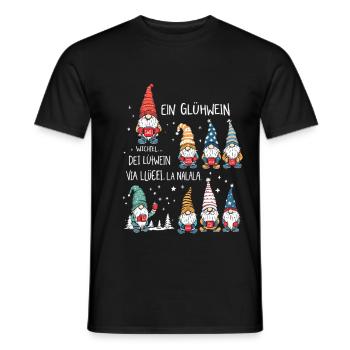 A mulled wine gnome La Nalala Christmas - Men's T-Shirt - black - Front - AI Model Male 178 light (178cm)