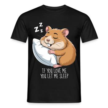 Hamster endormi - T-shirt homme - noir - Devant - AI Model Male 178 light (178cm)