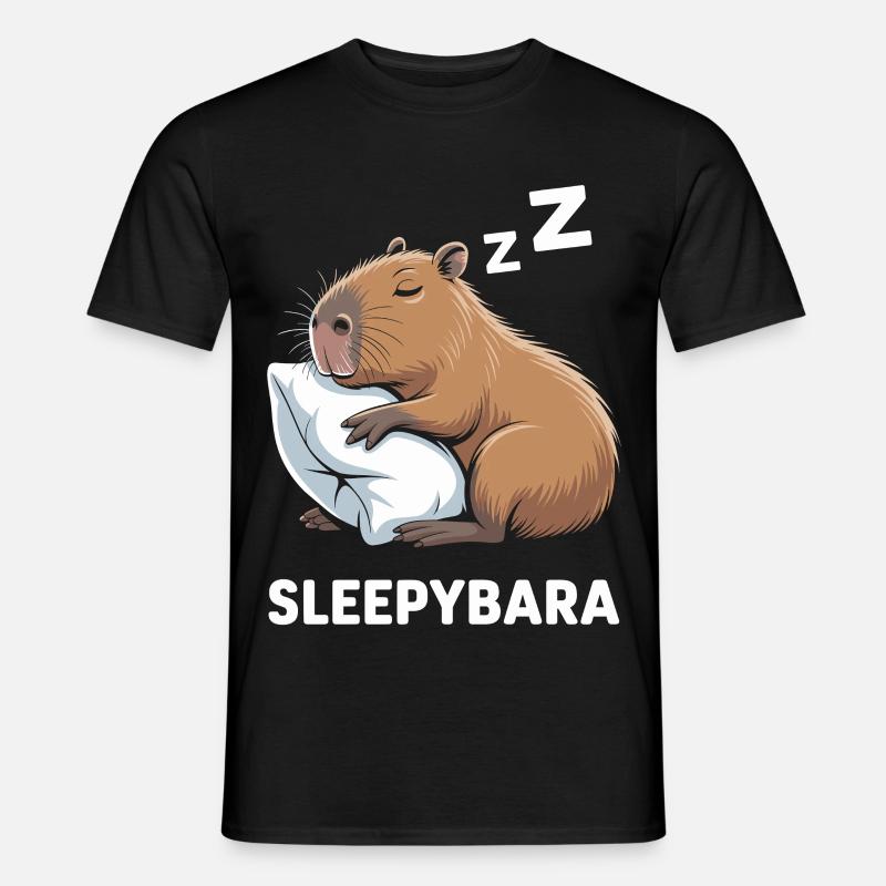 Sleepybara Capybara Sleeping - Men’s T-shirt - black
