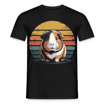 Guinea pig, sweet - Men's T-Shirt - black - Front - AI Model Male 178 light (178cm)
