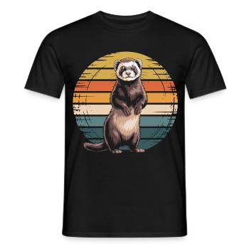 Frettchen - Männer T-Shirt - Schwarz - Vorne - AI Model Male 178 light (178cm)