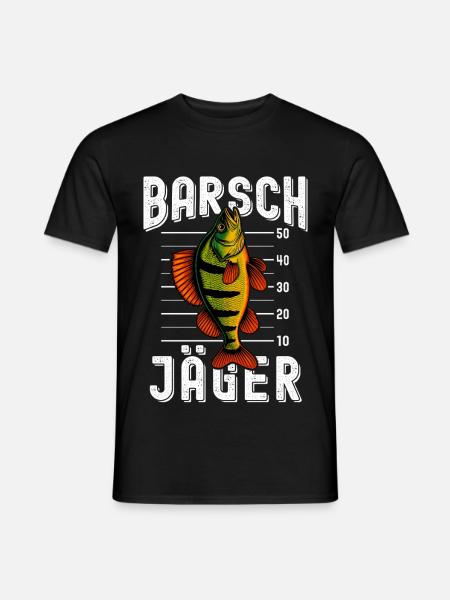 Barsch Jäger Barschangler Barsch Flussbarsch Angel - Männer T-Shirt - Schwarz