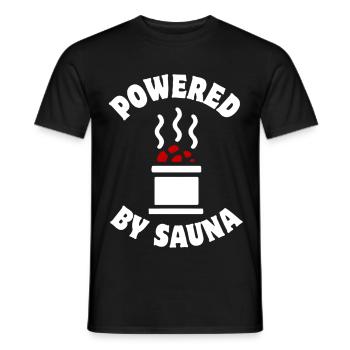 Propulsé par Sauna - Saunieren - Spruch - T-shirt homme - noir - Devant - AI Model Male 178 light (178cm)