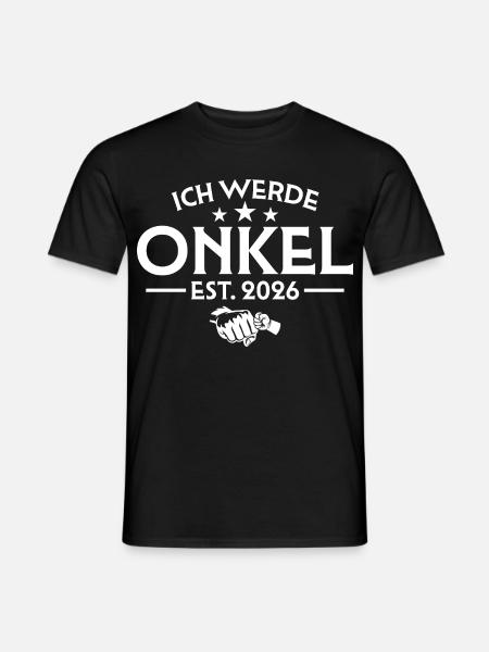 Ich werde Onkel 2026 - Schwangerschaftsankündigung - Männer T-Shirt - Schwarz