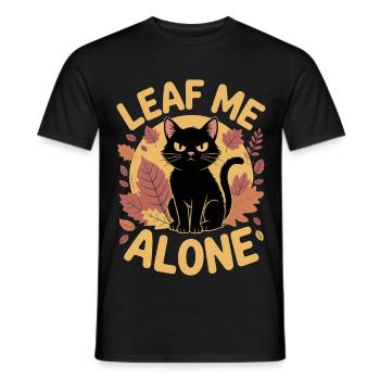 Cat Autumn Funny Leave Me Alone - Men's T-Shirt - black - Front - AI Model Male 178 light (178cm)