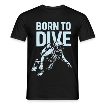 Born to Dive Diver Shirt - Men's T-Shirt - black - Front - AI Model Male 178 light (178cm)