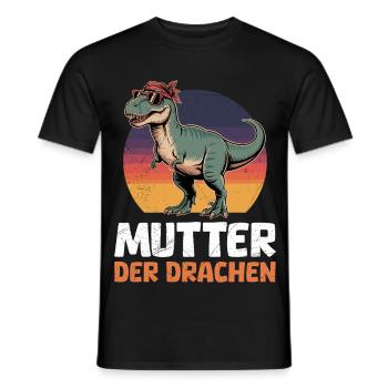 Werdende Mama MUTTER DER DRACHEN Lustiges - Men's T-Shirt - black - Front - AI Model Male 178 light (178cm)