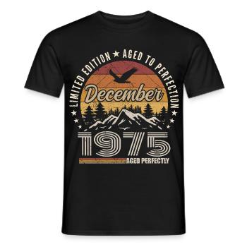 December 1975 Original Edition December Gift - Men's T-Shirt - black - Front - AI Model Male 178 light (178cm)