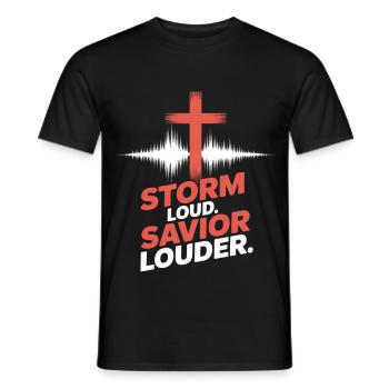 Tempête Sauveur Des louanges plus fortes - T-shirt homme - noir - Devant - AI Model Male 178 light (178cm)