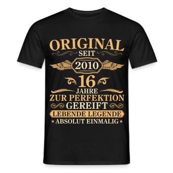 Cadeau original pour le 16e anniversaire, millésime 2010 - T-shirt homme - noir - Devant - AI Model Male 178 light (178cm)