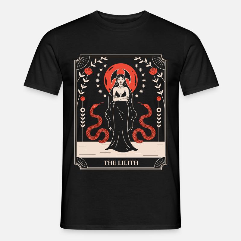 Lilith: Serpentenkraft im Rahmen - Männer T-Shirt - Schwarz