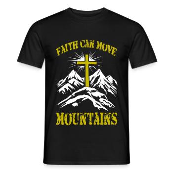 faith can move mountains Glaube Religion Christen - Männer T-Shirt - Schwarz - Vorne - AI Model Male 178 light (178cm)