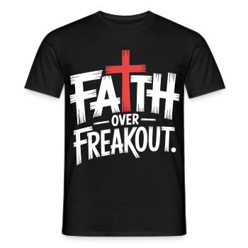 Faith Over Freakout Faith Jesus - Men's T-Shirt - black - Front - AI Model Male 178 light (178cm)