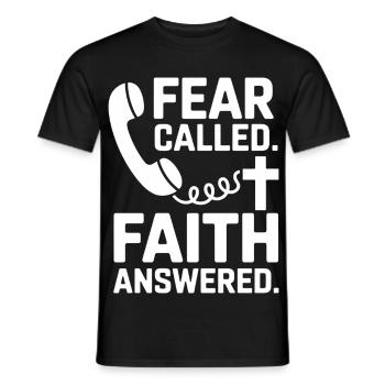Fear Called Faith Answered Jesus - Men's T-Shirt - black - Front - AI Model Male 178 light (178cm)