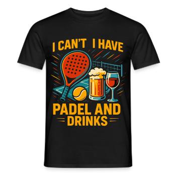 Ich kann nicht Ich Habe Padel Und Trinkt Lustig - Männer T-Shirt - Schwarz - Vorne - AI Model Male 178 light (178cm)