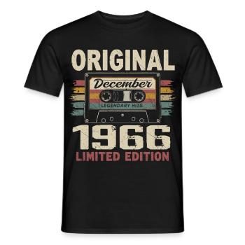 Cadeau D'anniversaire Décembre 1966 - T-shirt homme - noir - Devant - AI Model Male 178 light (178cm)