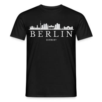 Berliner Skyline, Berlin, Deutschland - Männer T-Shirt - Schwarz - Vorne - AI Model Male 178 light (178cm)
