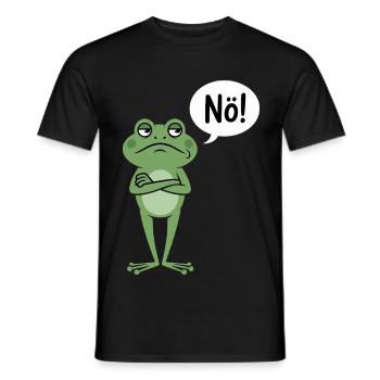 Skeptical frog with nope saying - Men's T-Shirt - black - Front - AI Model Male 178 light (178cm)