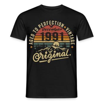Les légendes ont été créées en décembre 1991 - T-shirt homme - noir - Devant - AI Model Male 178 light (178cm)